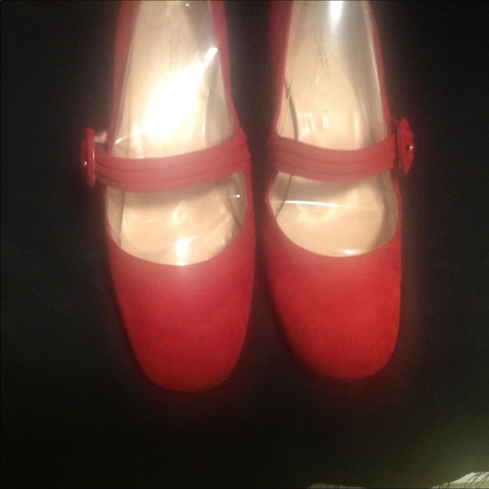 Ladies Red Suede Shoes